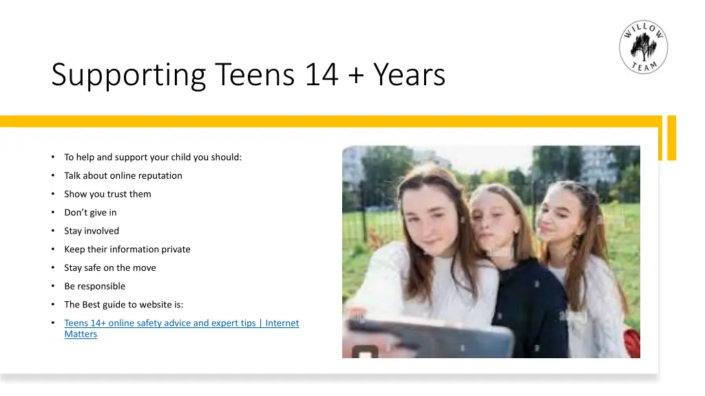 supporting teens 14 years