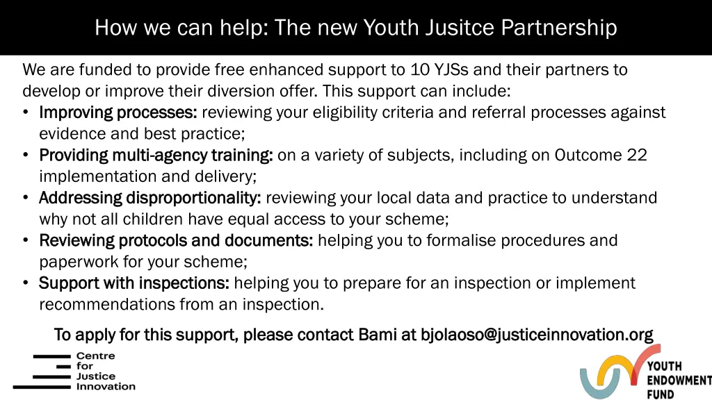 how we can help the new youth jusitce partnership