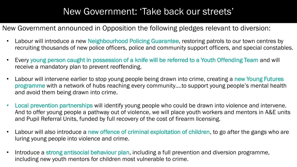 new government take back our streets