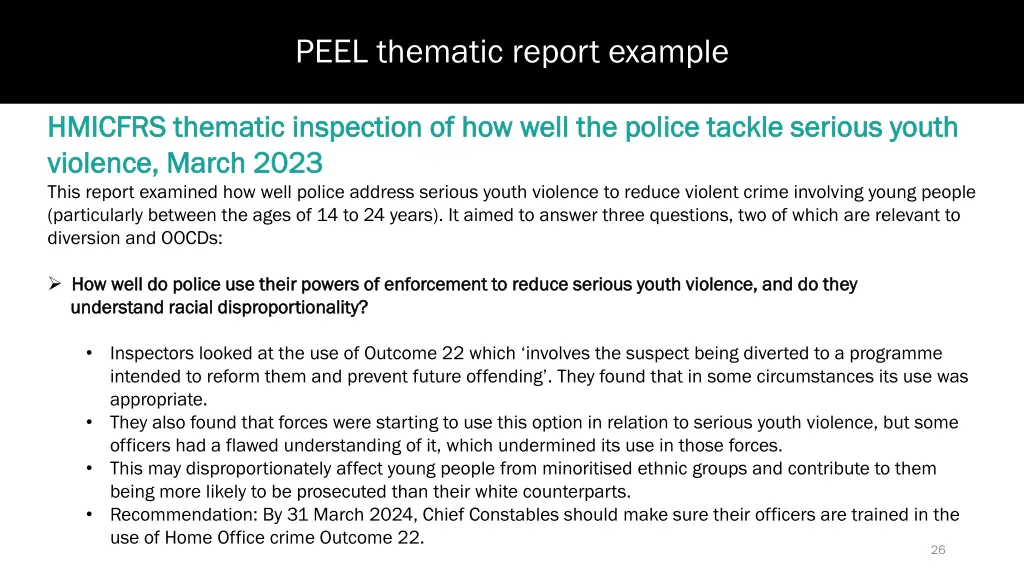 peel thematic report example