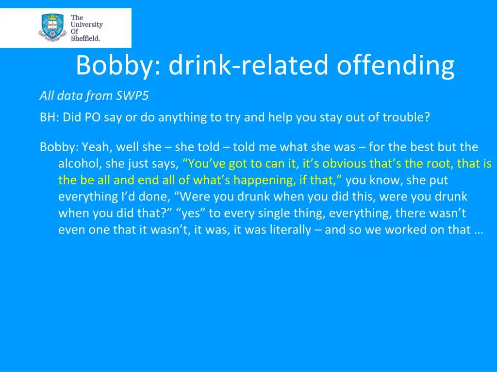 bobby drink related offending