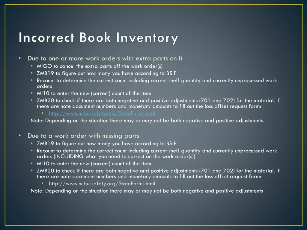 incorrect book inventory 1