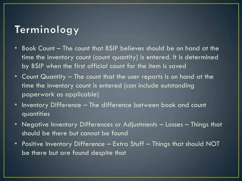 terminology