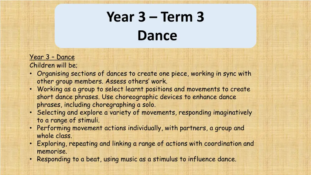 year 3 term 3 dance