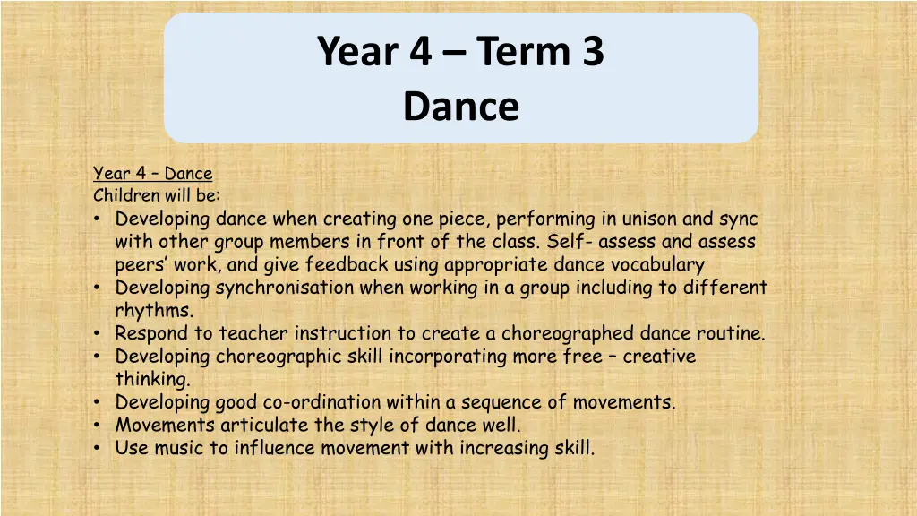 year 4 term 3 dance