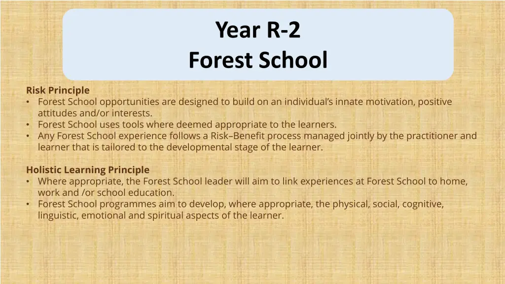 year r 2 forest school 1