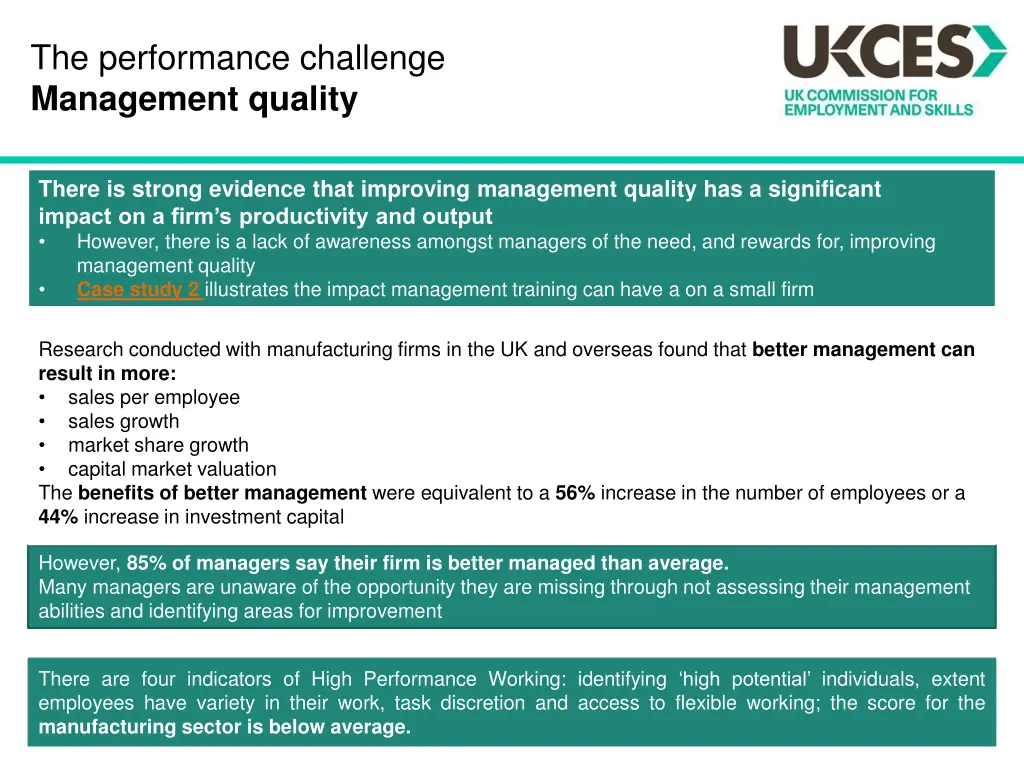 the performance challenge management quality