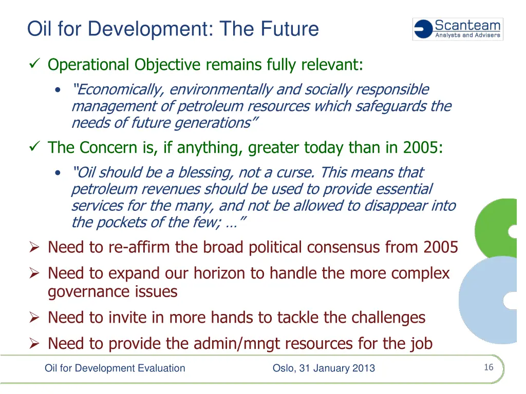 oil for development the future