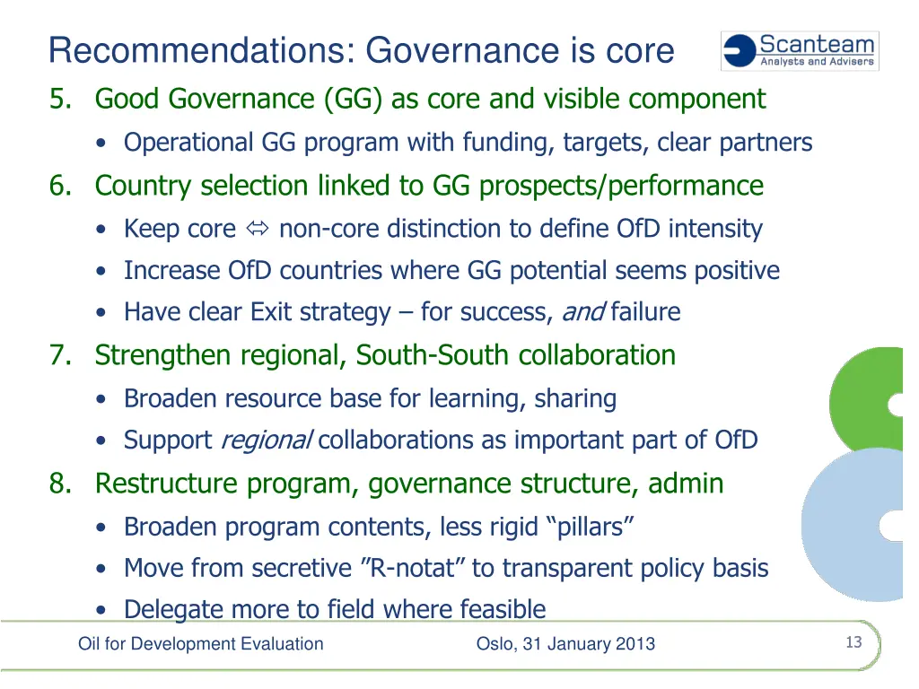 recommendations governance is core 5 good