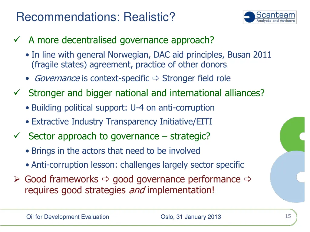 recommendations realistic