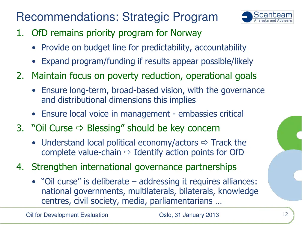 recommendations strategic program 1 ofd remains