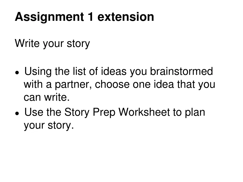 assignment 1 extension