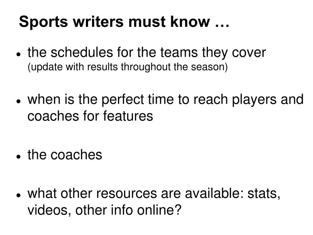 sports writers must know 1