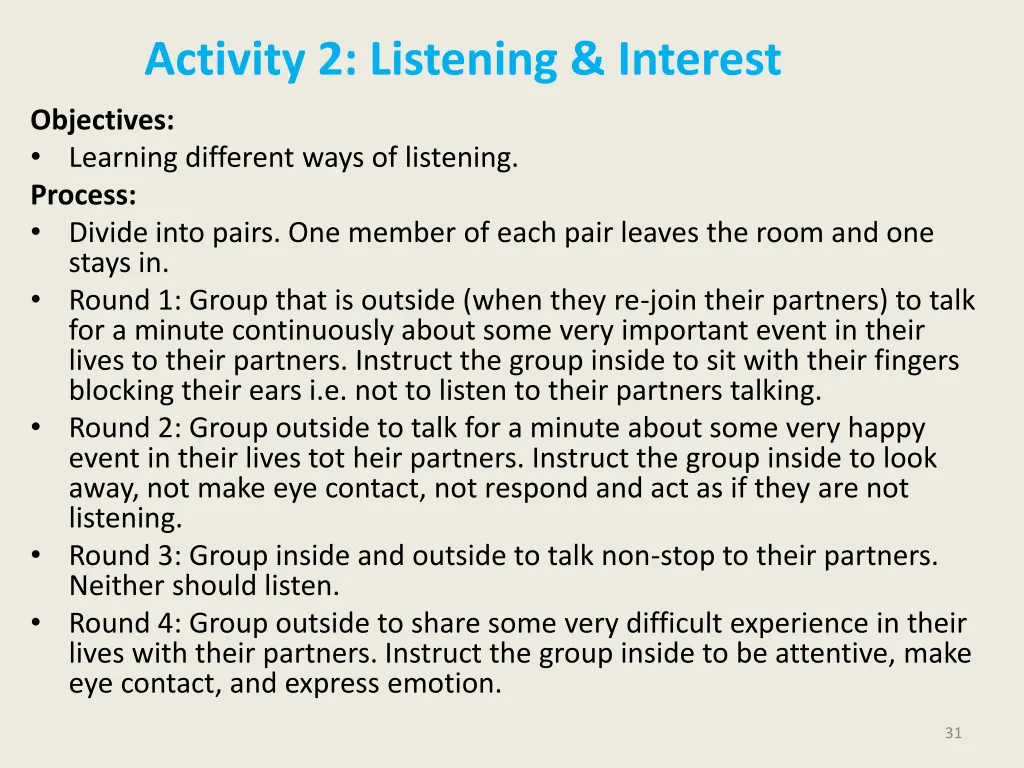 activity 2 listening interest