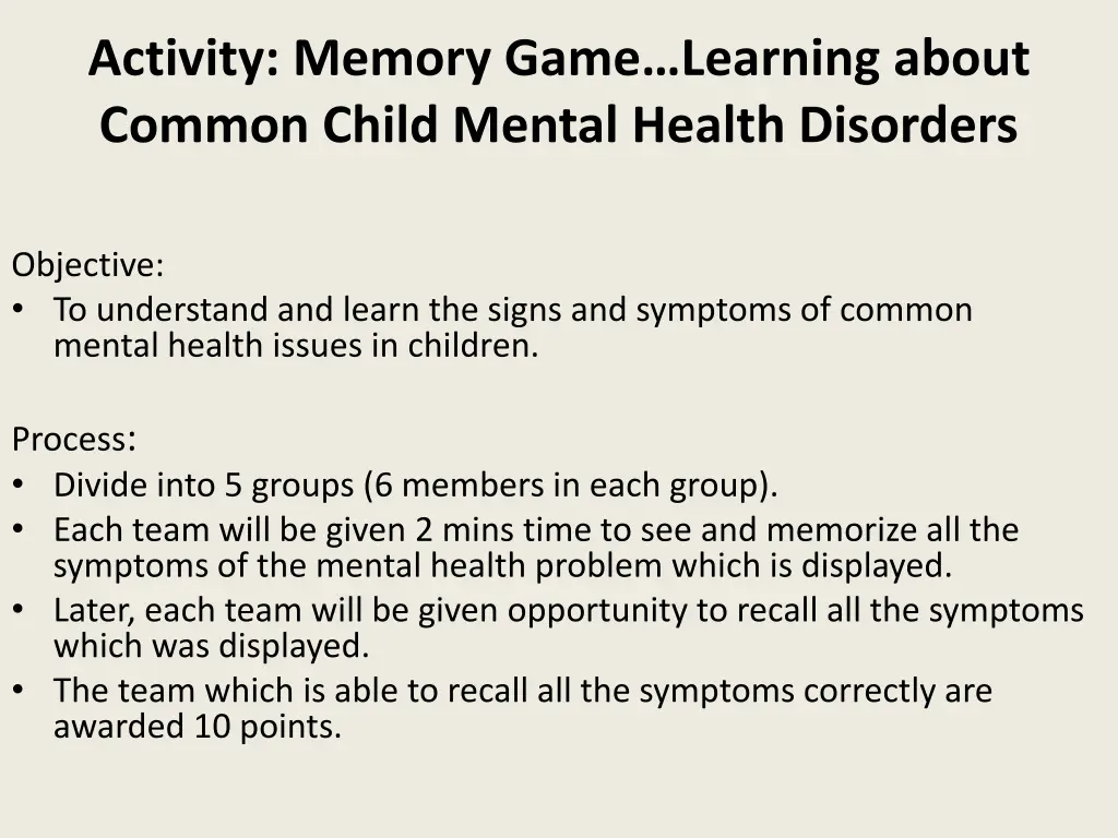 activity memory game learning about common child