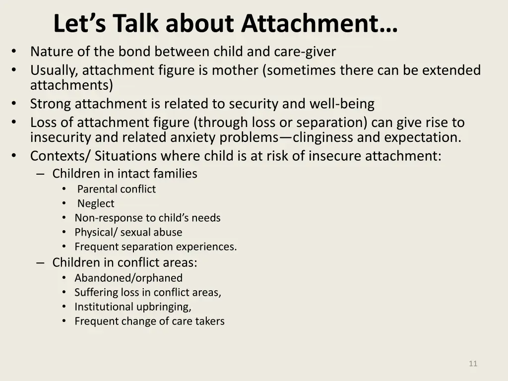 let s talk about attachment nature of the bond