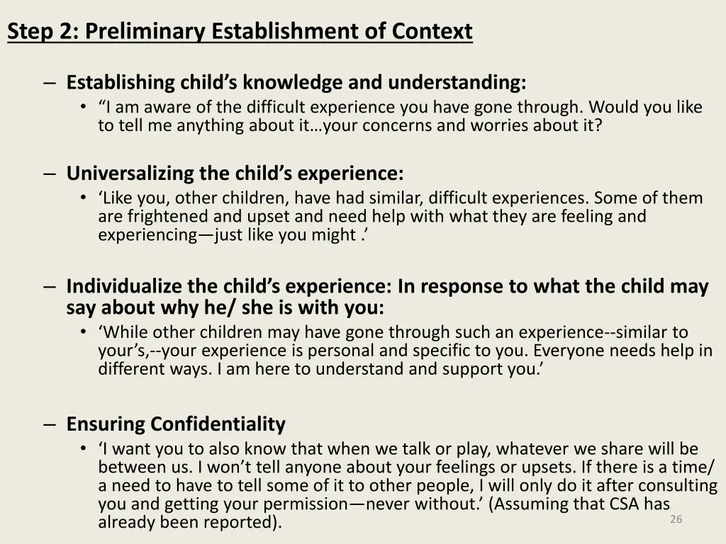 step 2 preliminary establishment of context