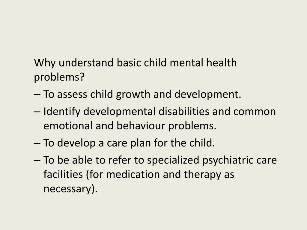 why understand basic child mental health problems