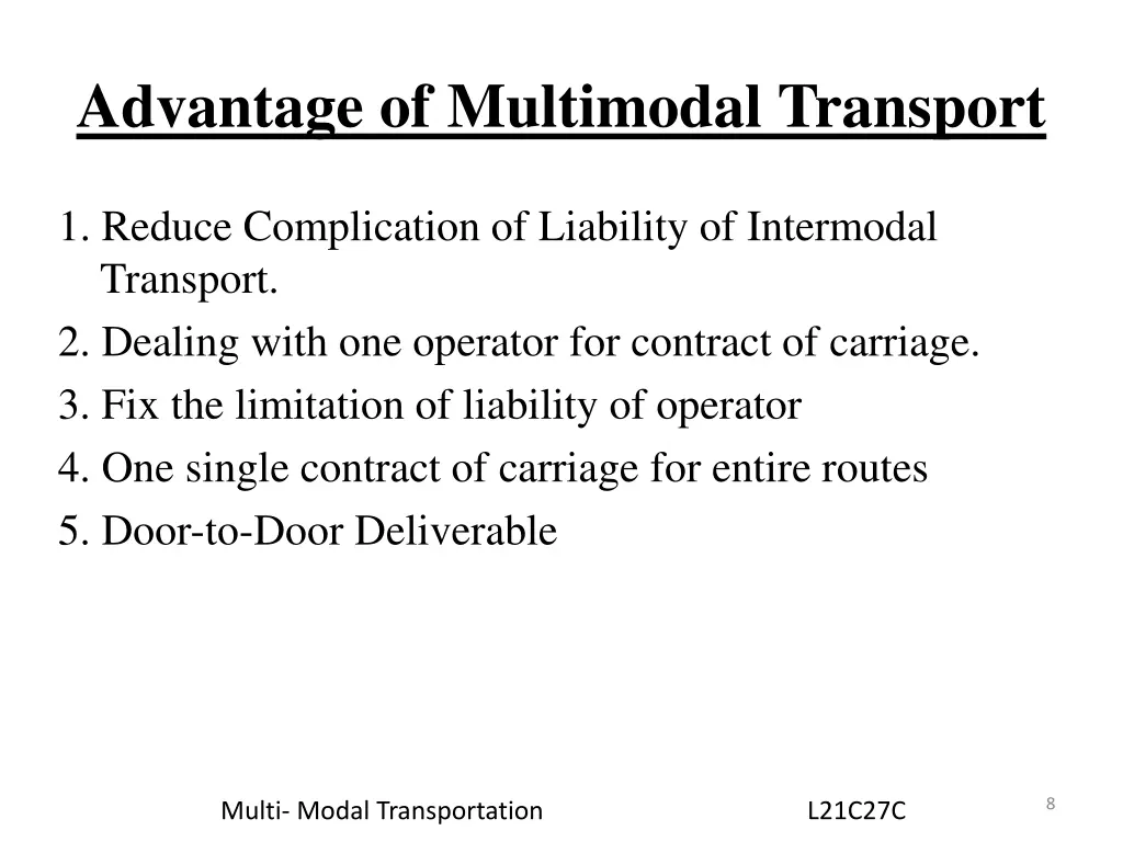 advantage of multimodal transport