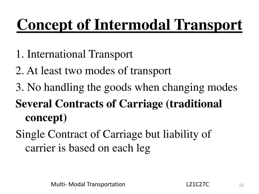 concept of intermodal transport