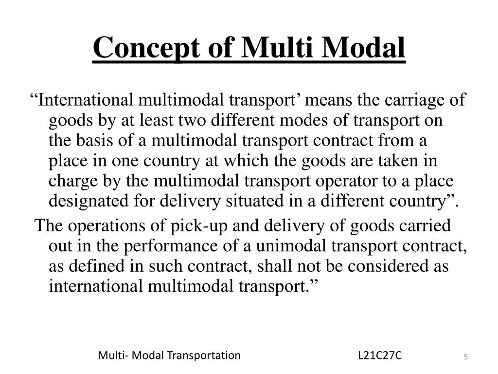 concept of multi modal