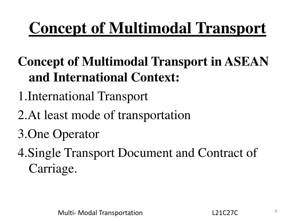 concept of multimodal transport