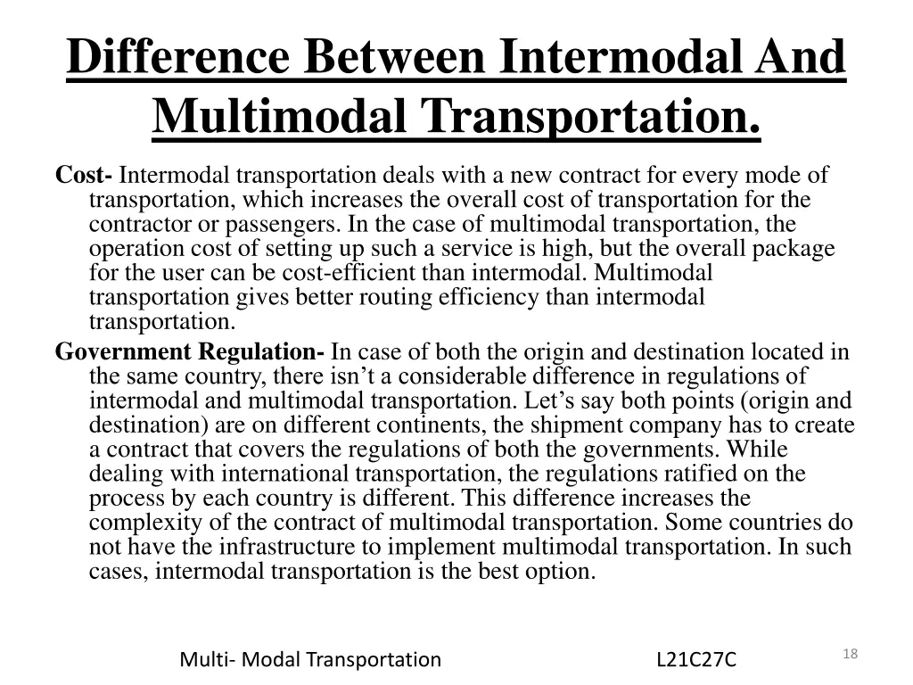 difference between intermodal and multimodal 1