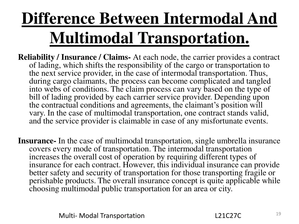 difference between intermodal and multimodal 2