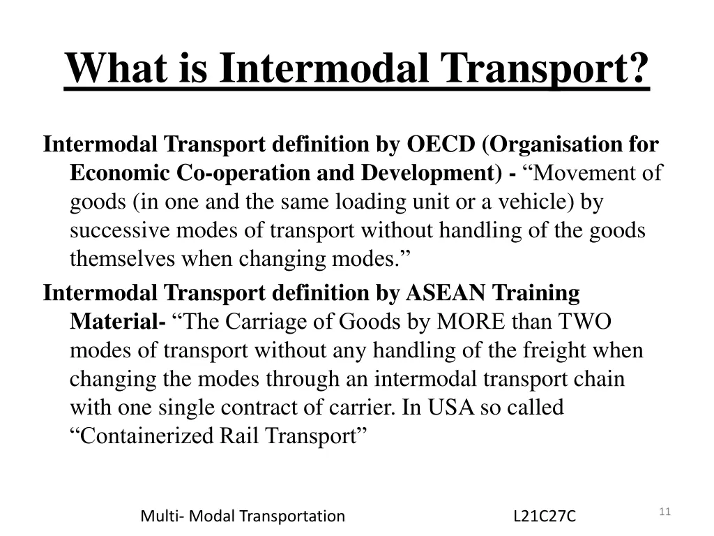 what is intermodal transport