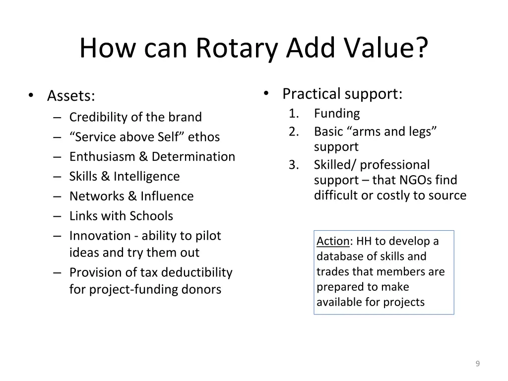 how can rotary add value