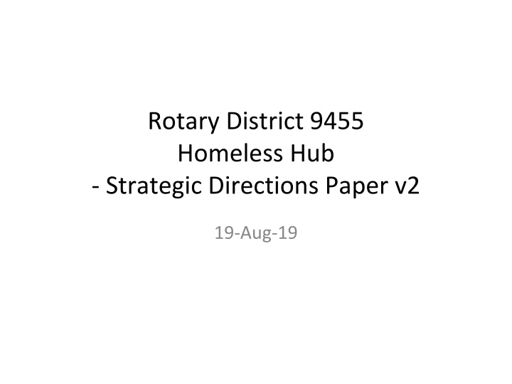 rotary district 9455 homeless hub strategic