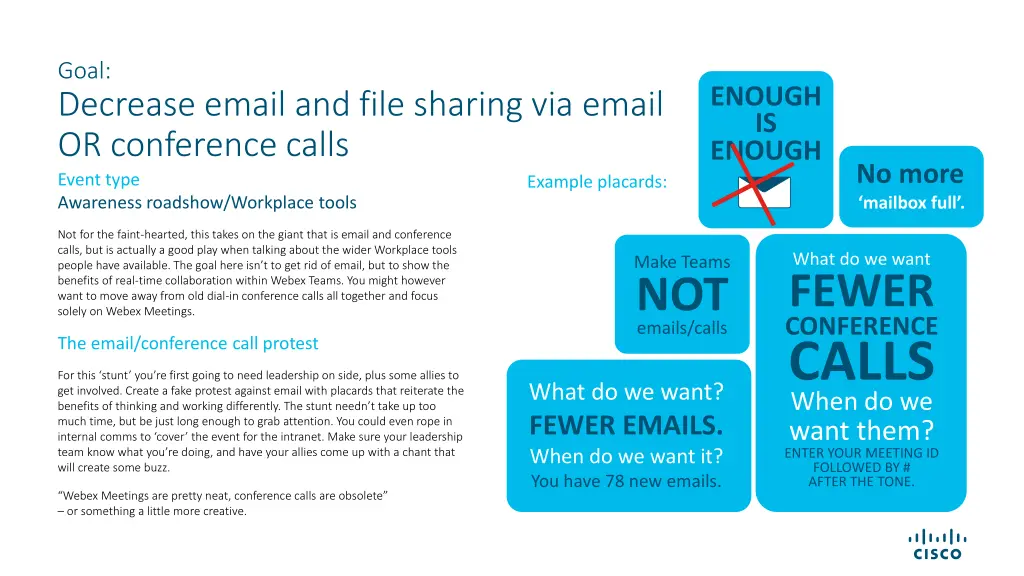 goal decrease email and file sharing via email