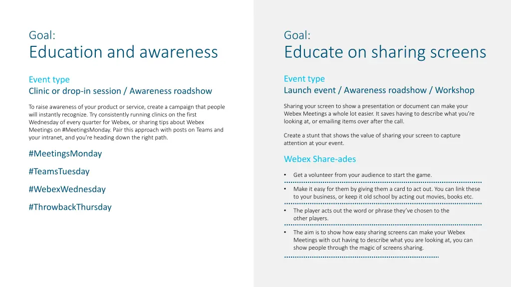 goal education and awareness