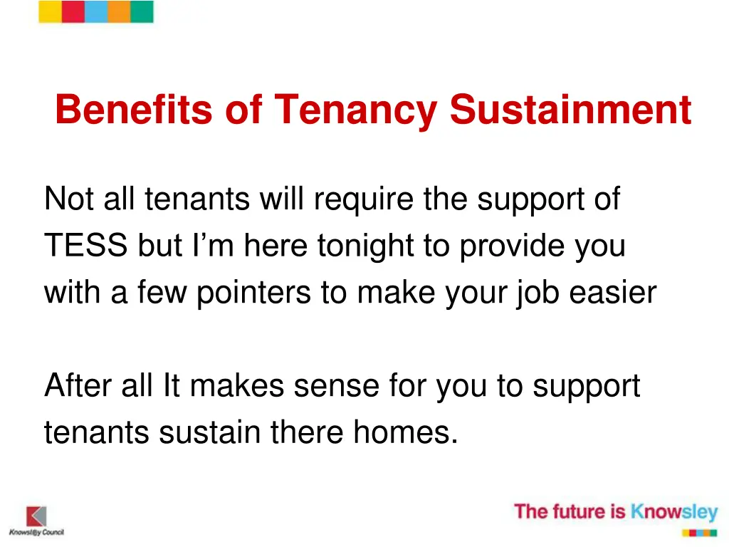 benefits of tenancy sustainment