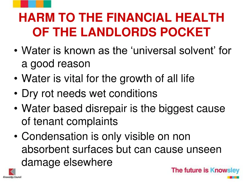 harm to the financial health of the landlords