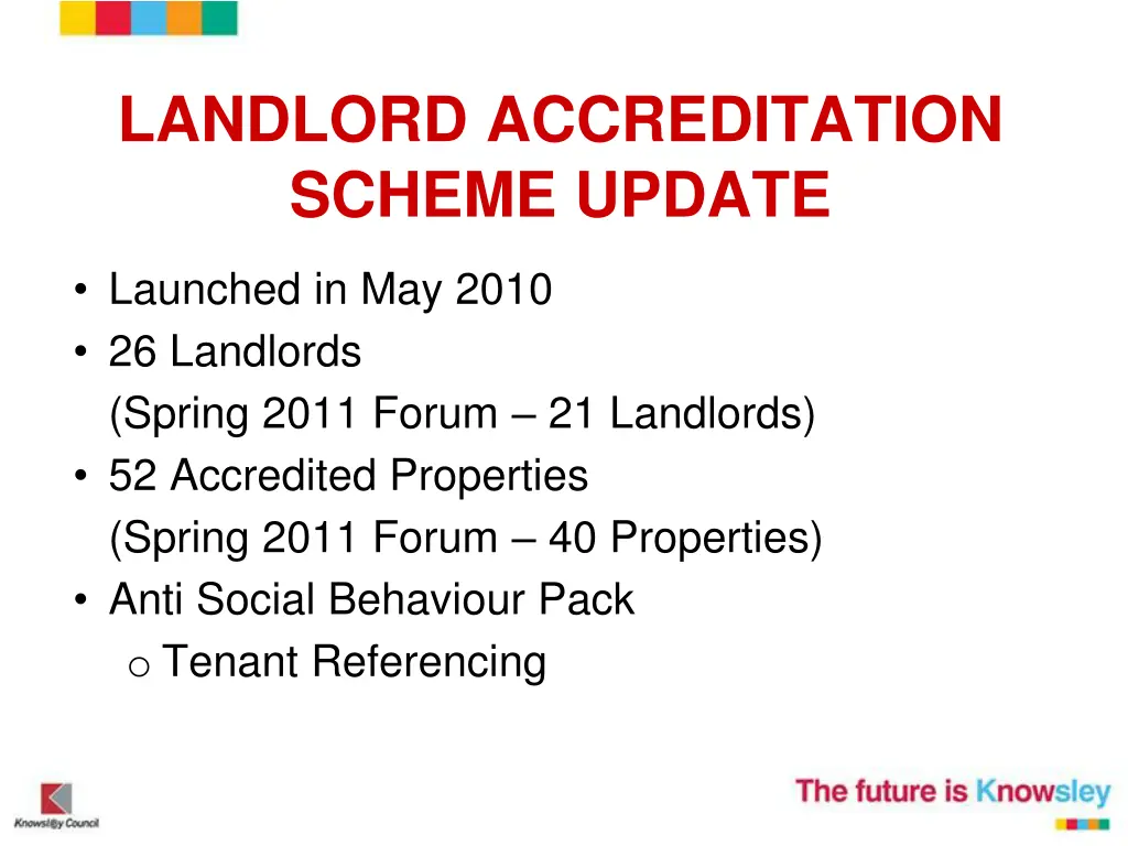 landlord accreditation scheme update