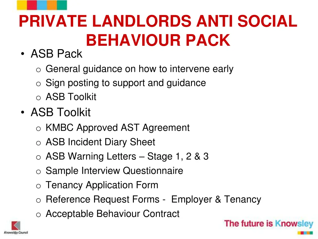 private landlords anti social behaviour pack