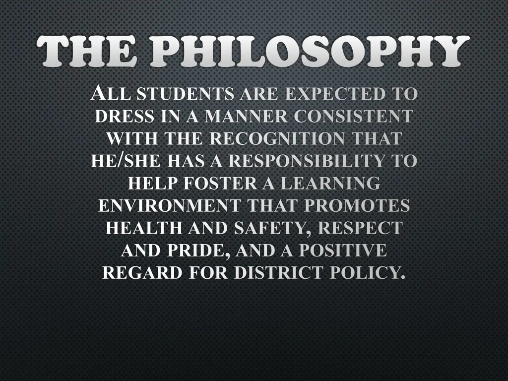 the philosophy a ll students are expected