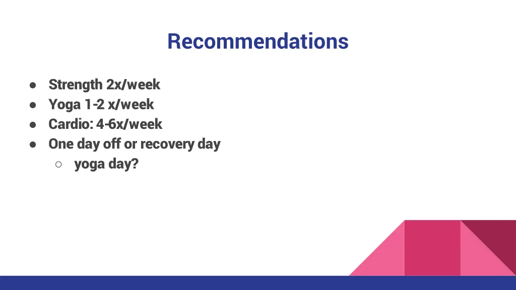 recommendations