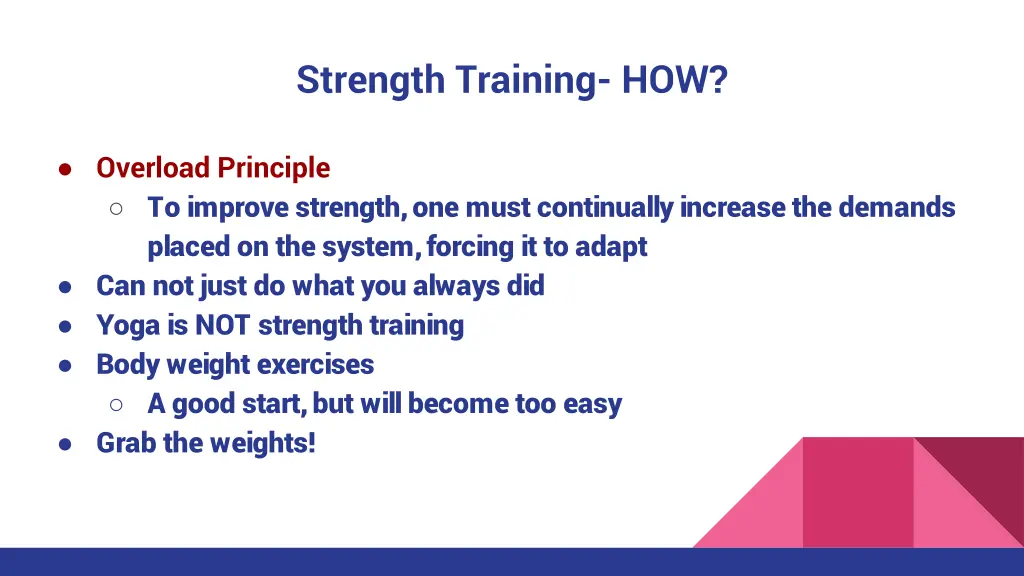 strength training how