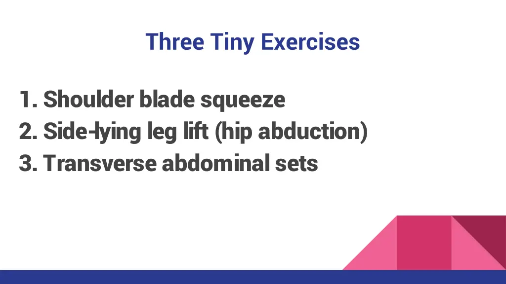 three tiny exercises 1