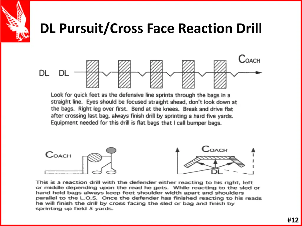 dl pursuit cross face reaction drill