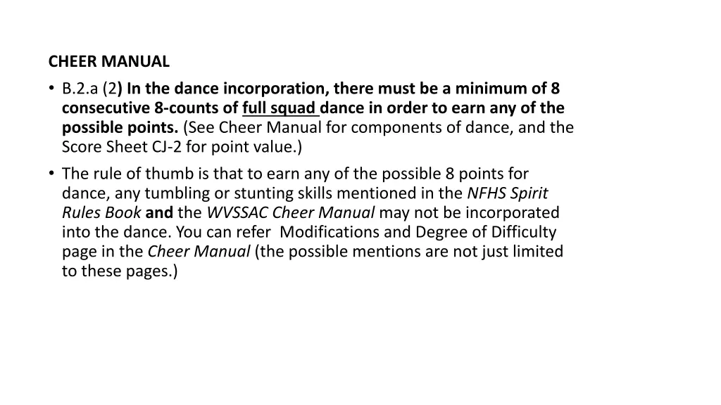 cheer manual b 2 a 2 in the dance incorporation