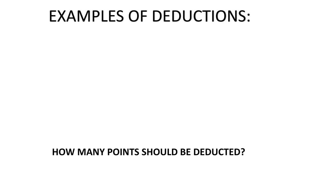 examples of deductions