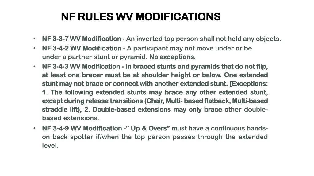 nf rules wv modifications nf rules 1