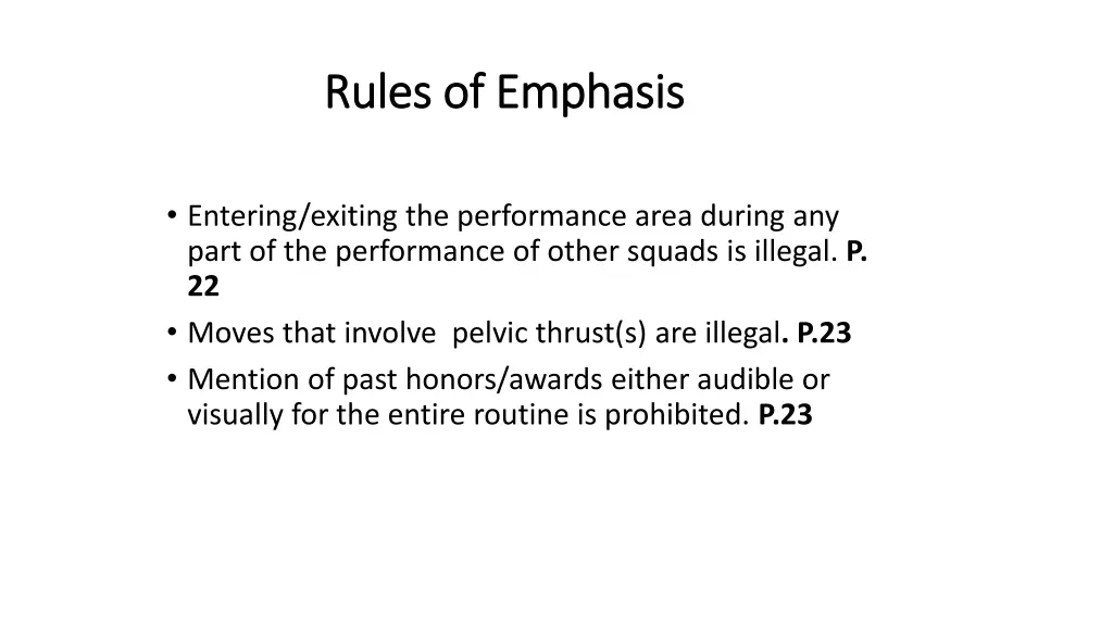 rules of emphasis rules of emphasis