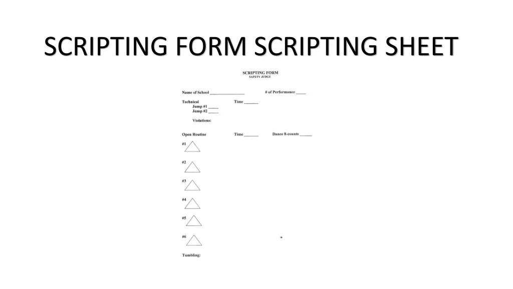 scripting form scripting sheet