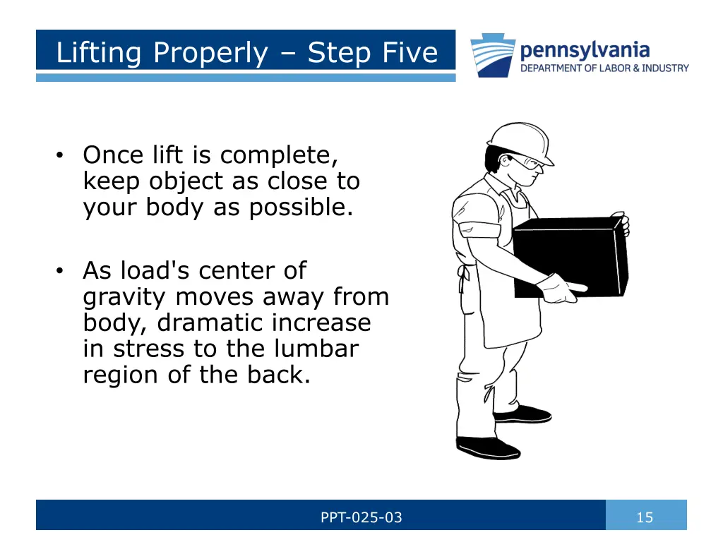 lifting properly step five