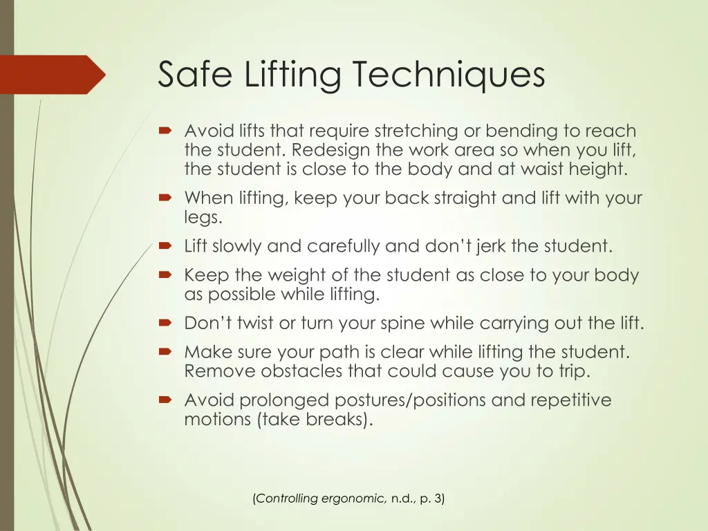 safe lifting techniques