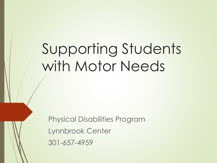 supporting students with motor needs